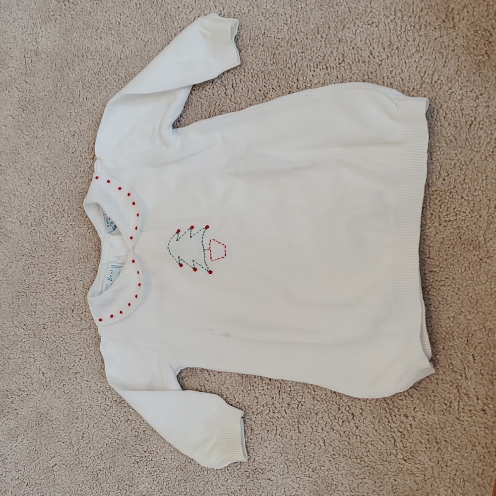 Feltman Brothers - White Christmas Tree Embroidered Sweater Dress | 6M
